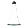 Lampa wisząca okrąg z kryształkami 50cm LED czarna dekoracyjna w nowoczesnym stylu wybór barwy światła Barlo PND-34526-M-BK Italux